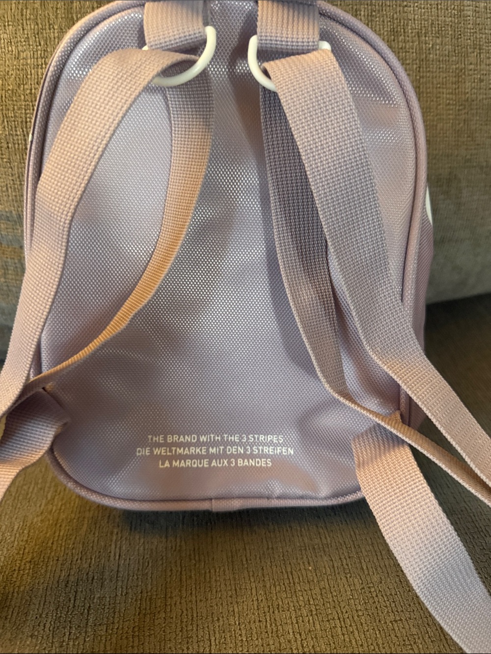 adidas Lilac Mini Backpack with White Trefoil - Picture 3 of 5